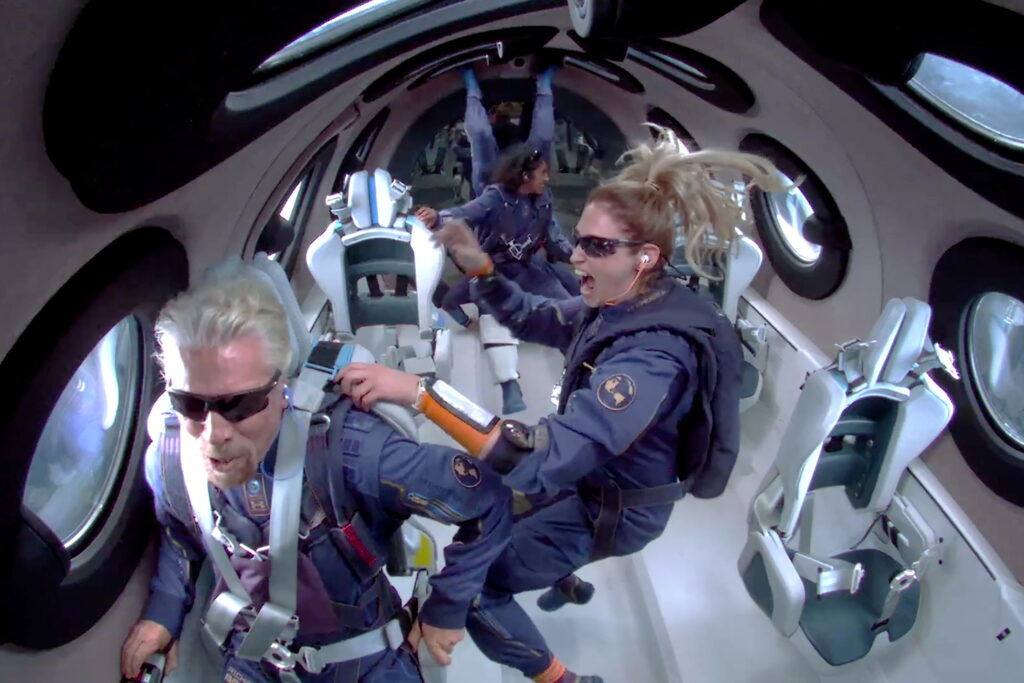 Virgin Galactic Crew In Zero Gravity Flight