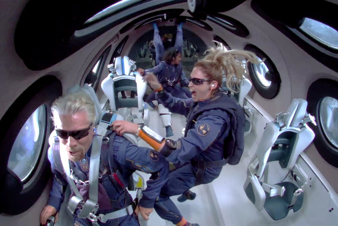 Virgin Galactic Crew In Zero Gravity Flight